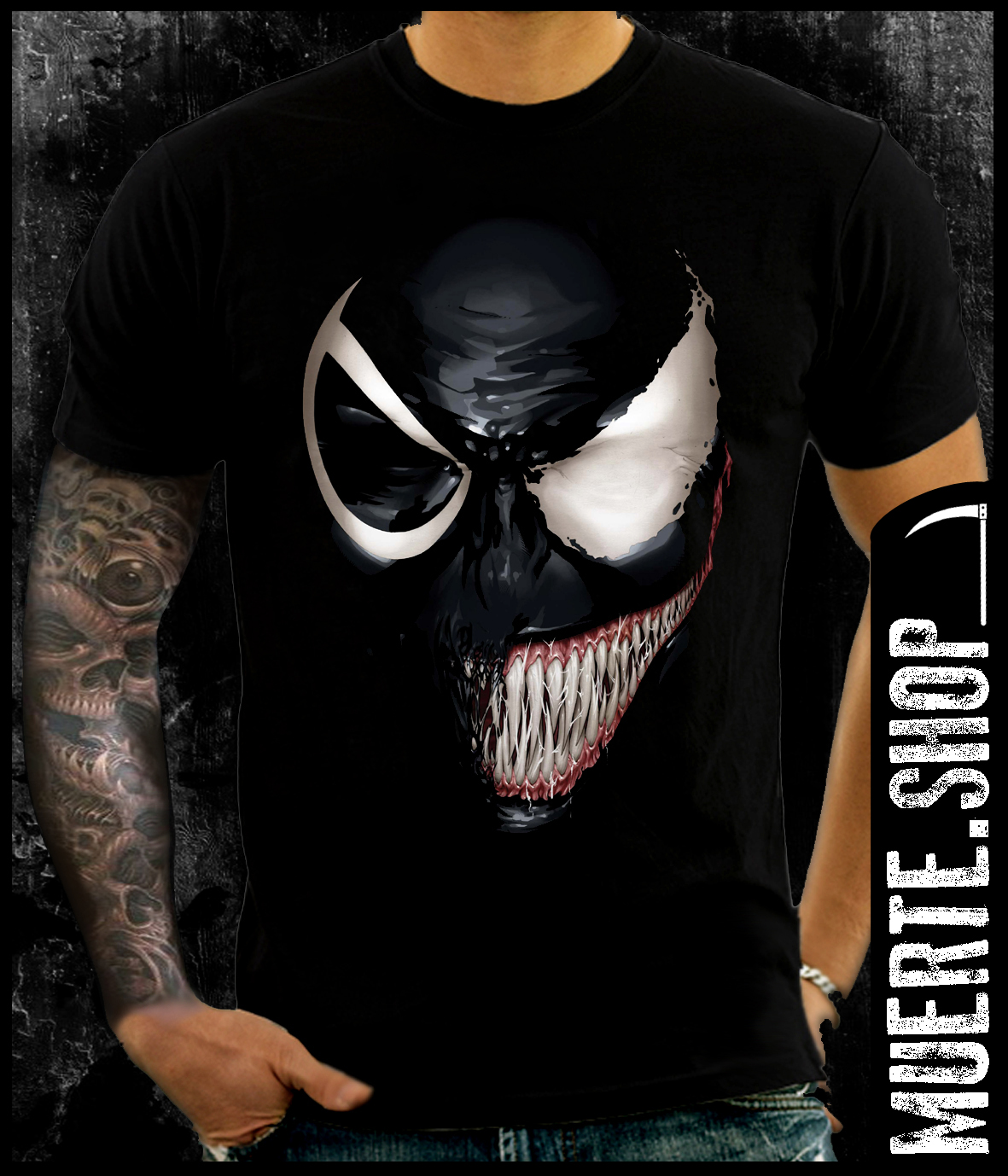 Черна тениска VENOM FACE
